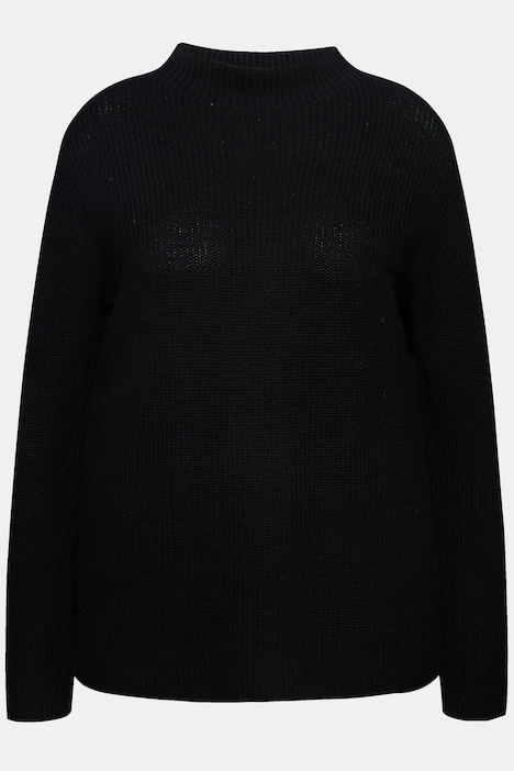 Pullover, Wollmix, Ziersteine, Stehkragen, Langarm