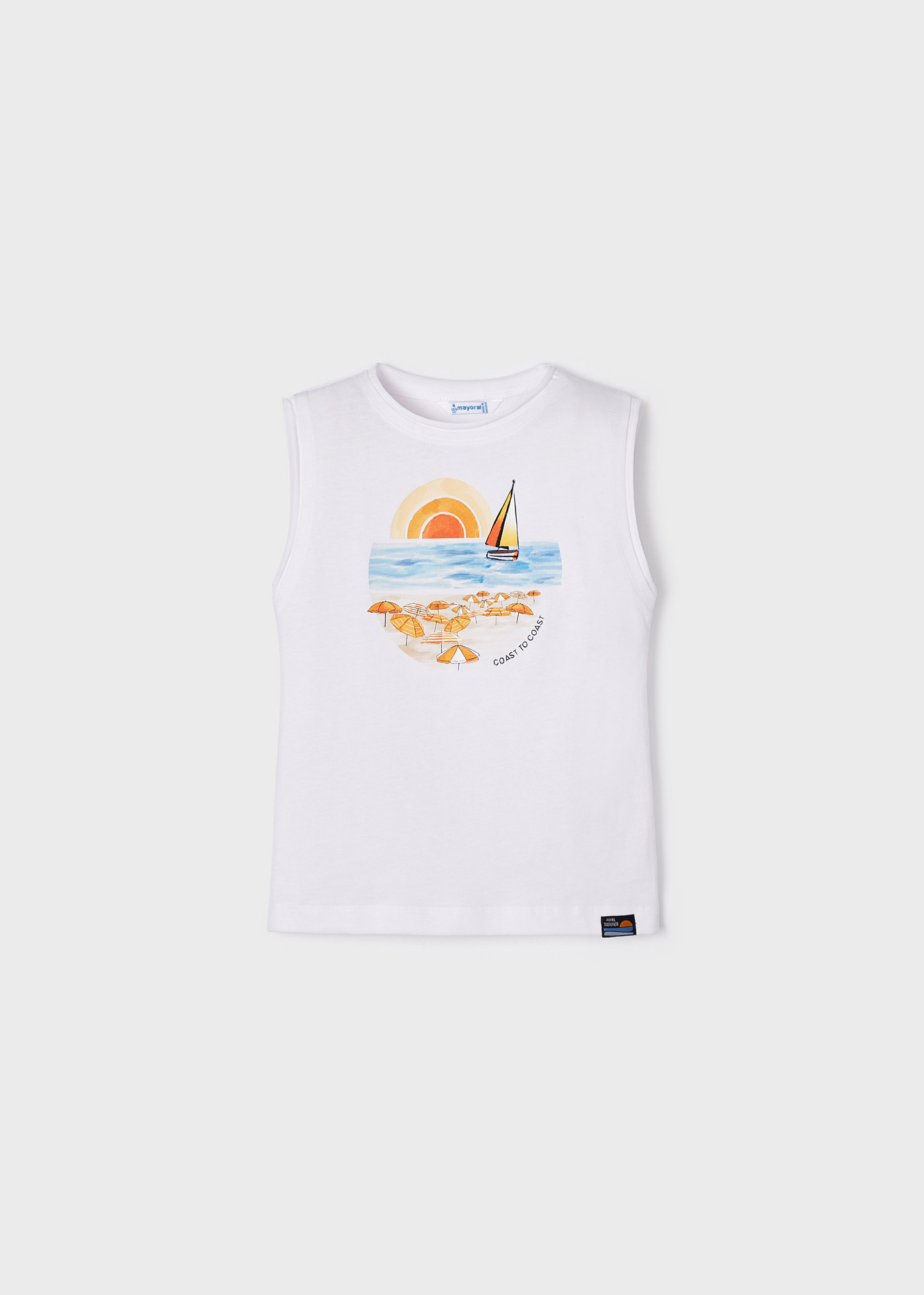 Camiseta sem mangas em algodão sustentável para meninos