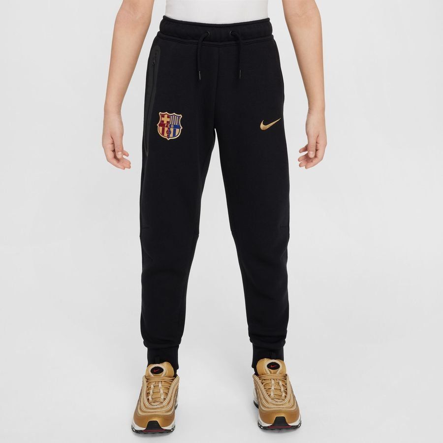 FC Barcelone Bas de Survêtement NSW Tech Fleece - Noir/Or Enfant