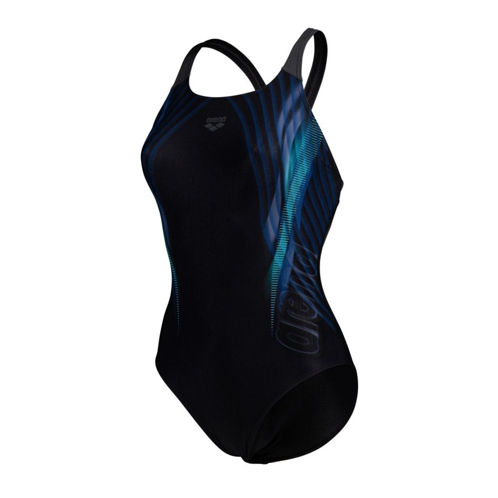Arena UNDERWATER - Maillot de bain 1 pièce Femme black multi/black/grey blu