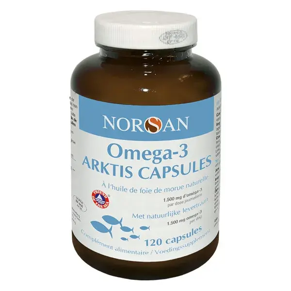 Norsan Omega-3 Arktis 1500mg Huile de Foie de Morue 120 cápsulas