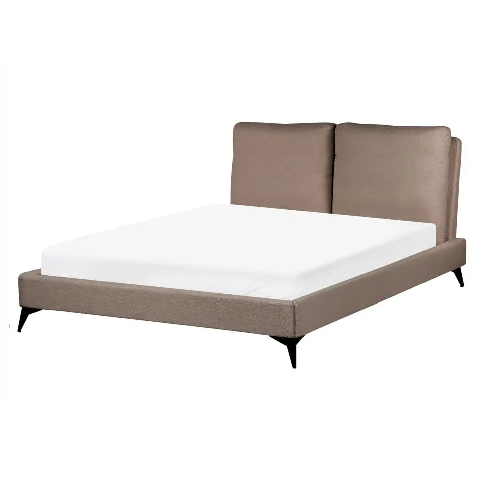 MELLE - Tweepersoonsbed - Bruin - 140 x 200 cm - Bouclé