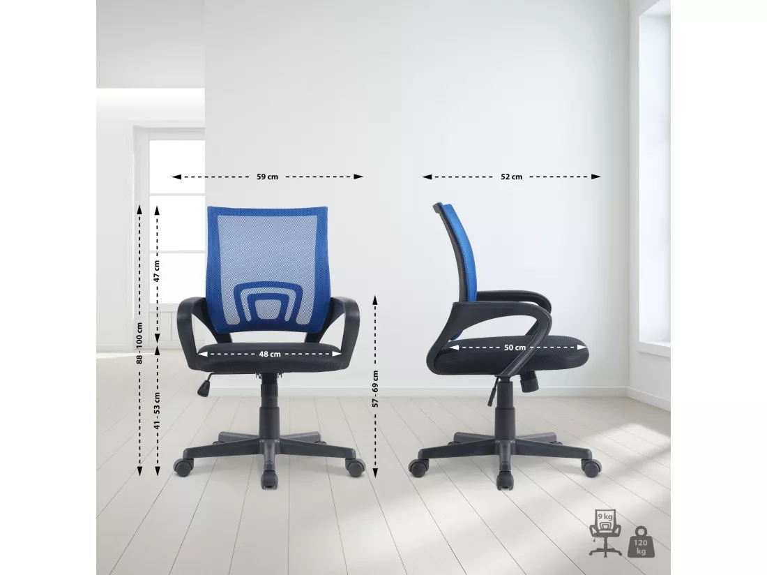 Chaise de bureau - Similicuir - Bleu - Genius