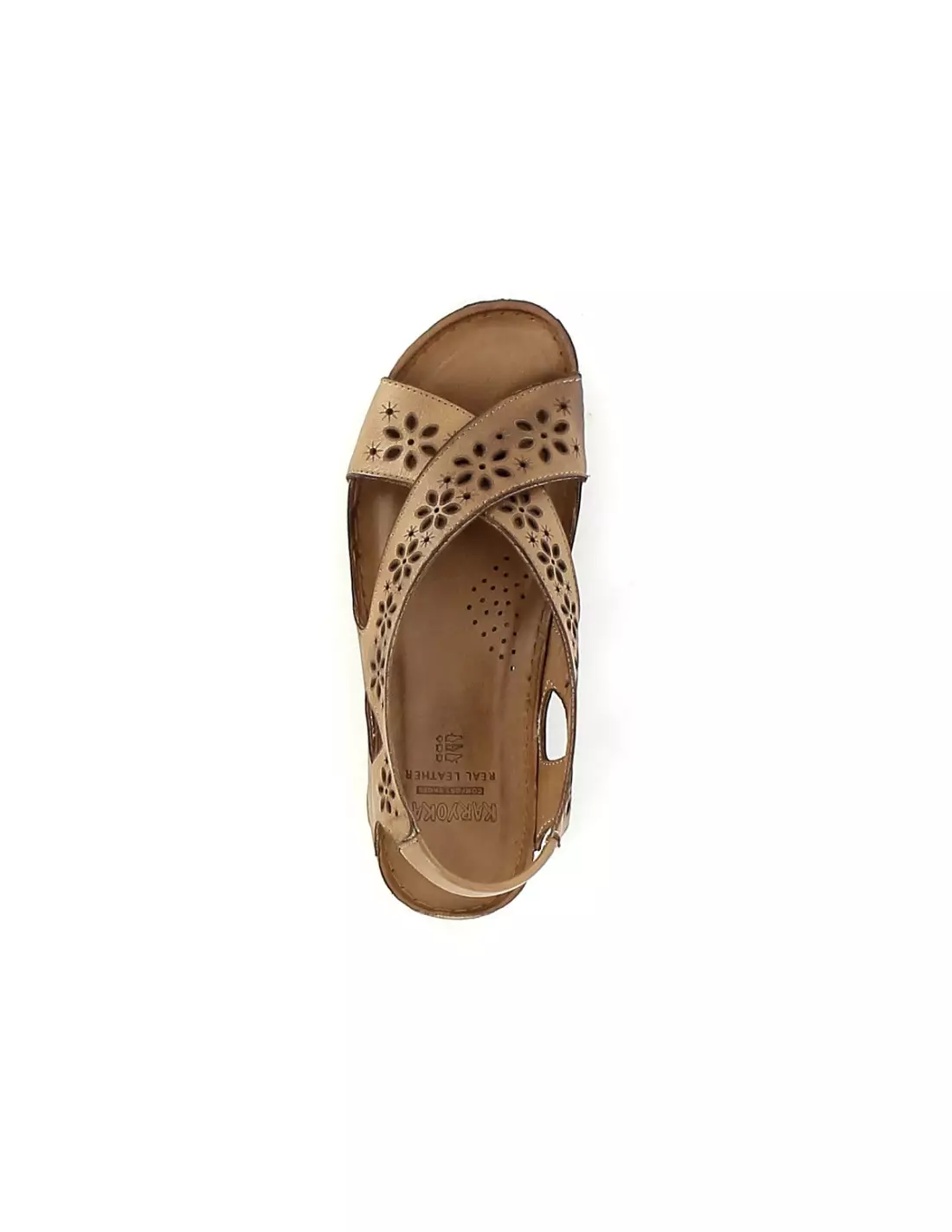 KARYOKA KA BAFLE CUIR - Sandales & nu-pieds Marron