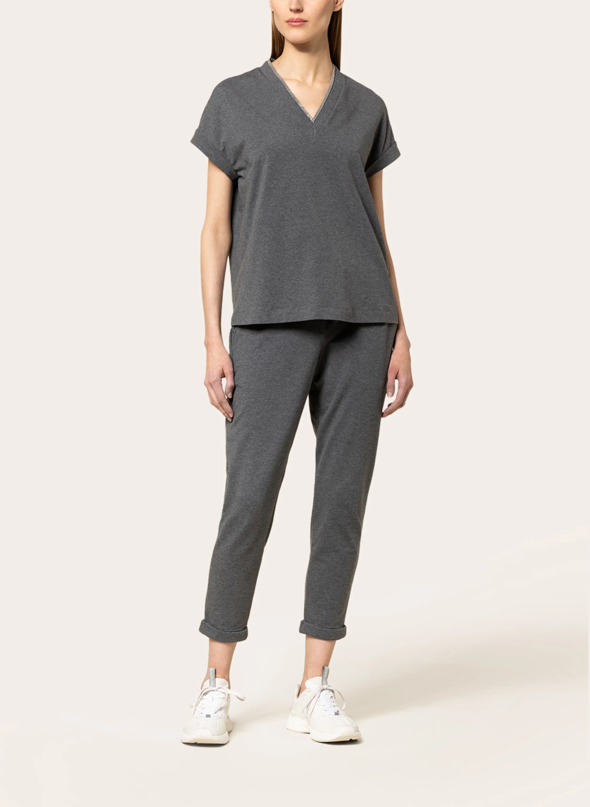 BRUNELLO CUCINELLI T-Shirt mit Schmucksteinbesatz