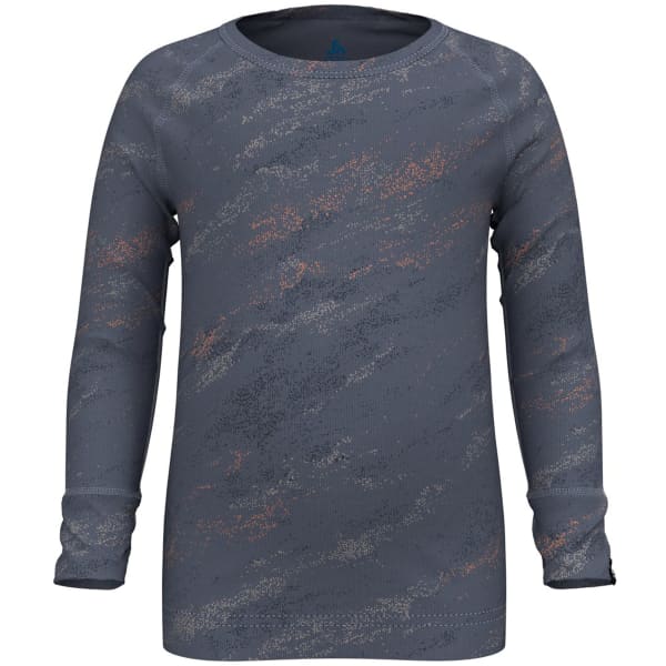 T-shirt thermique ODLO ACTIVE WARM ECO KIDS GLACIER PRINT BL TOP CREW NECK L/S FOLKSTONE GRAY