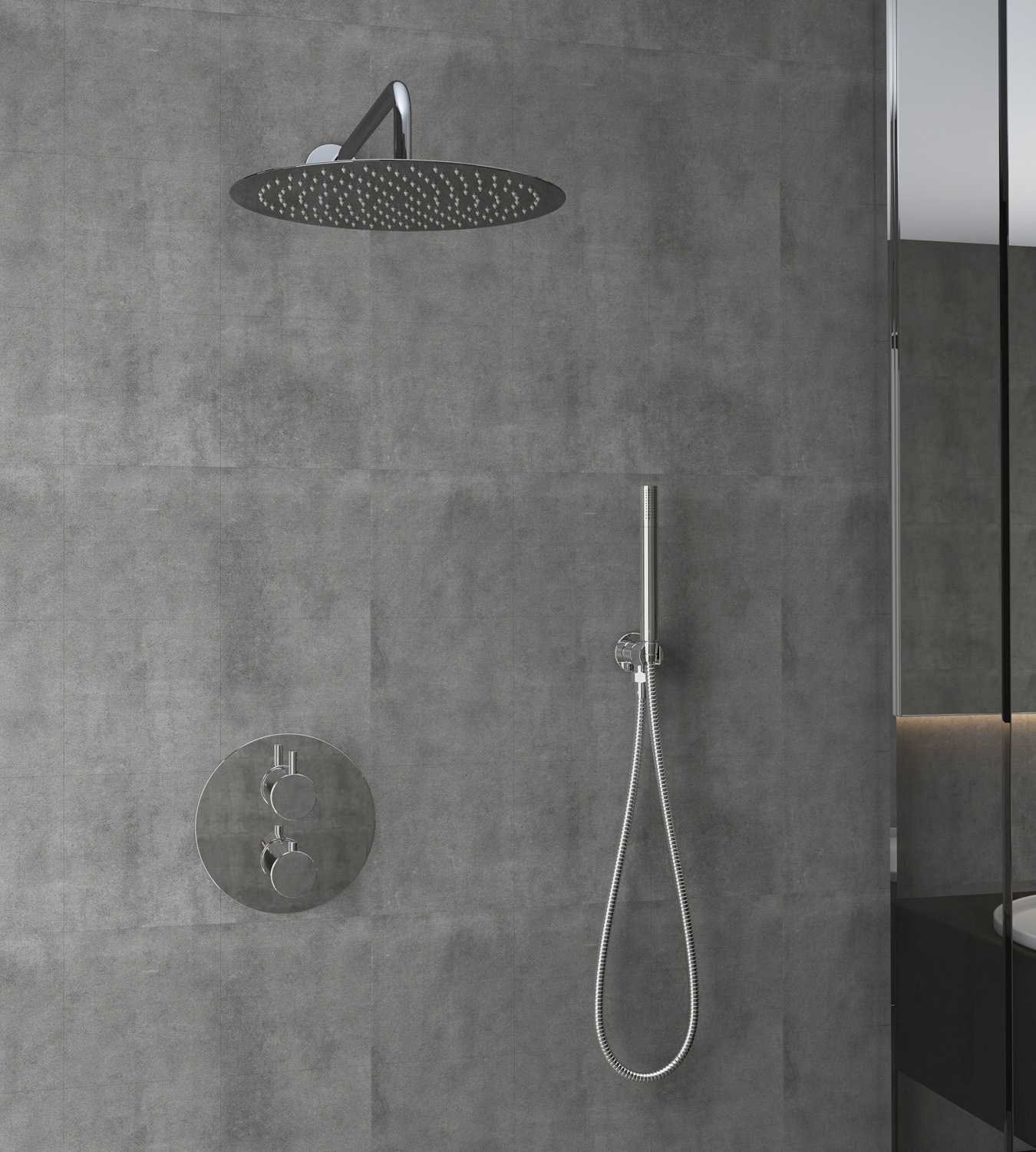 Saniclear Talpa inbouw regendouche rond met 20cm hoofddouche en muurarm chroom