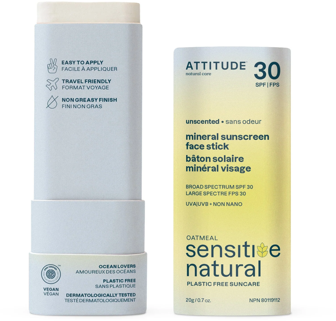 ATTITUDE  Oatmeal Sensitive Sunscreen Face Stick SPF 30, 20 g