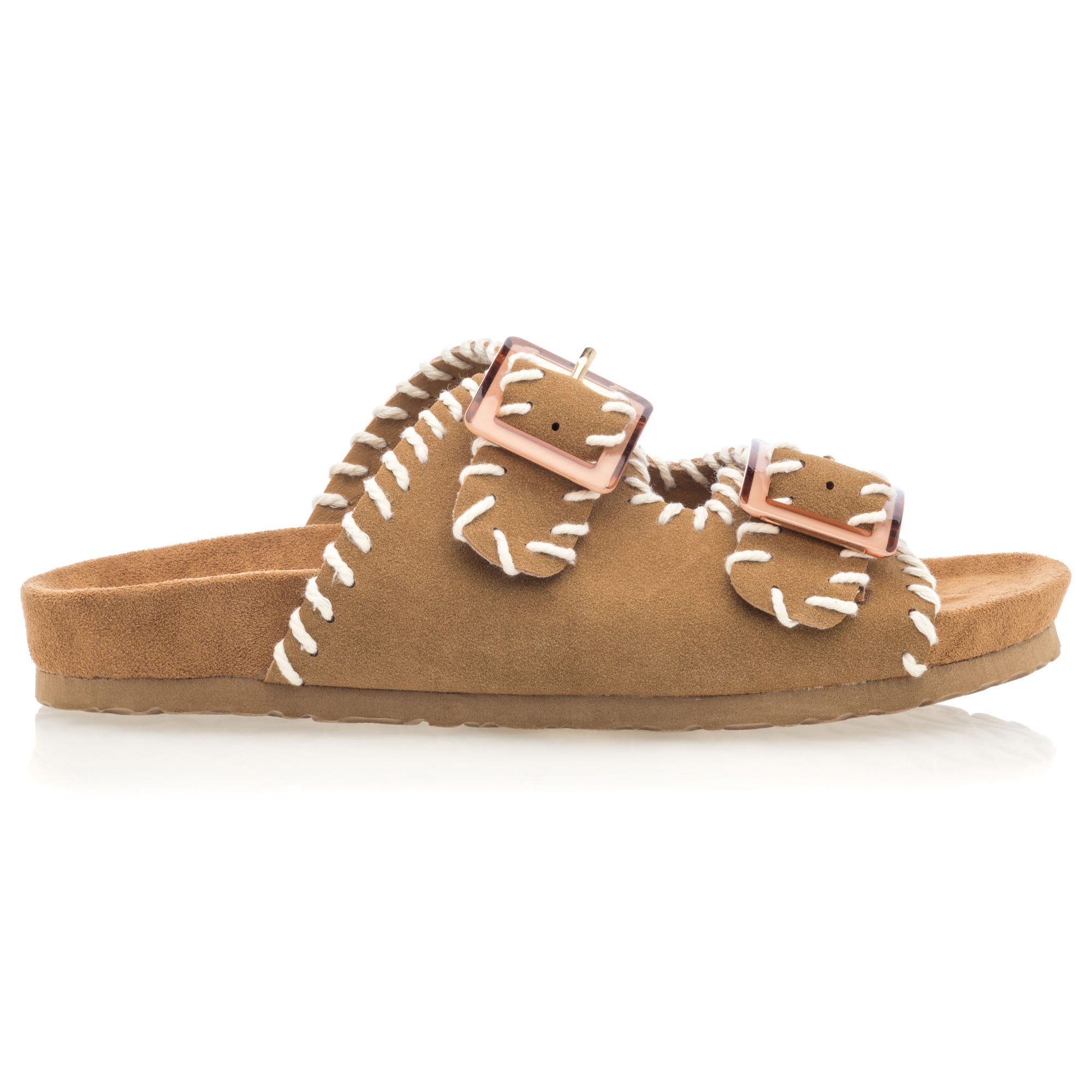 Mules semelle liège Femme taupe