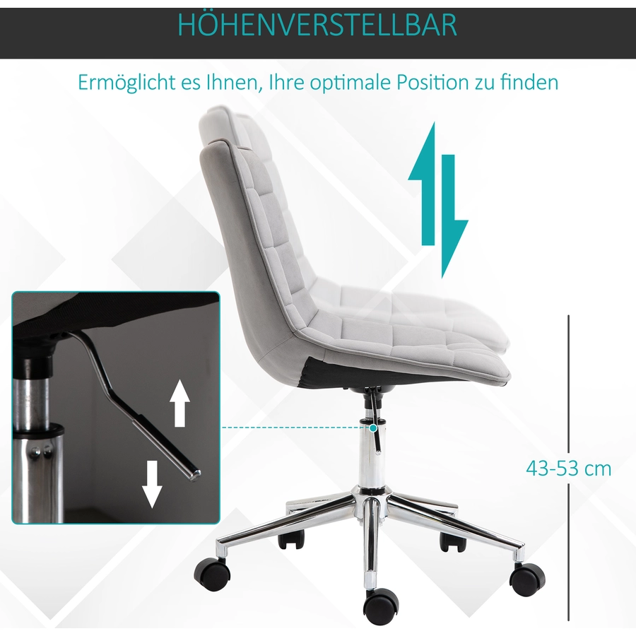 HOMCOM Bürostuhl ergonomisch grau