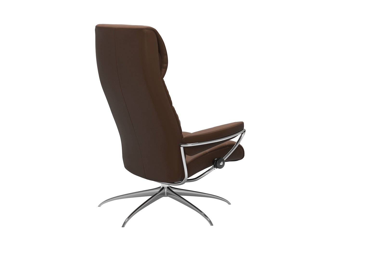 London lenestol I hud Batick Spesial Warm Brown og Star understell i krom