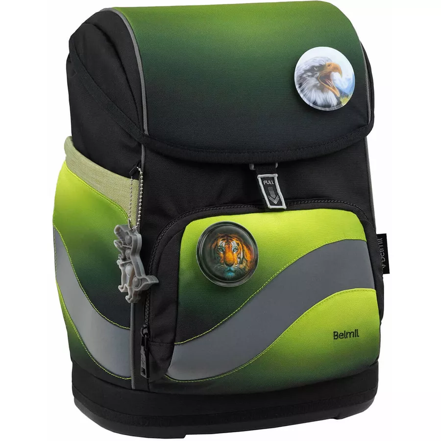 Belmil Schulranzen Premium Smarty Plus Set 5-teilig Black Green