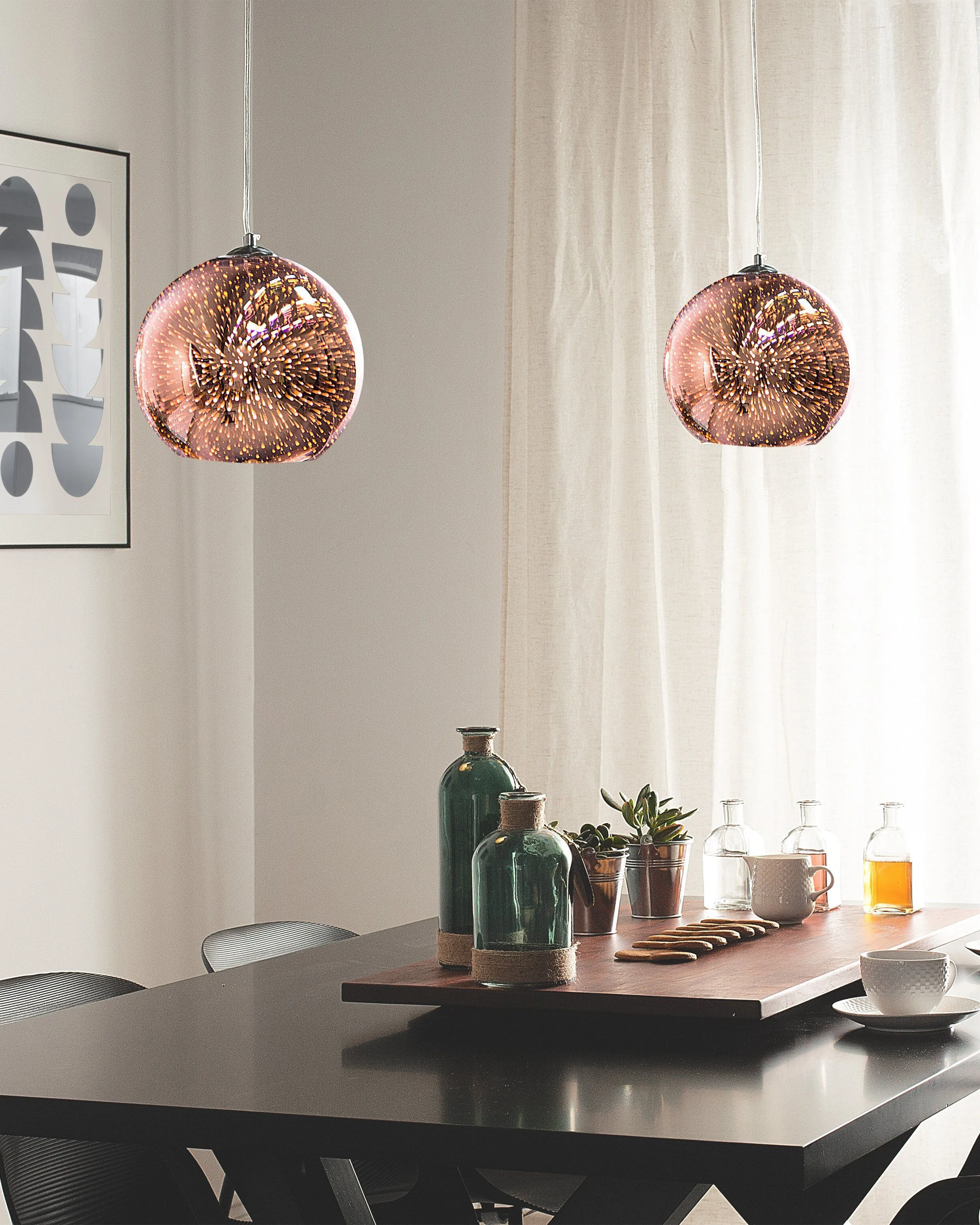 Hanglamp SESSERA Glas Koper