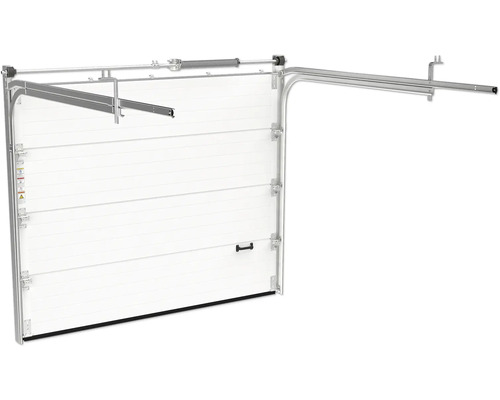 Garagedeur sectionaaldeur Eco 2500x2125 mm Sandgrain L-profilering RAL 9016 incl. aandrijving, 2 afstandsbedieningen