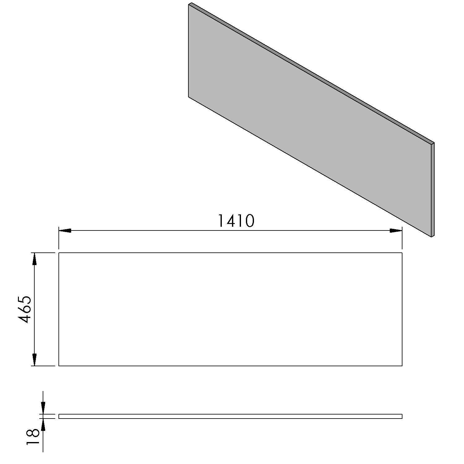 Sapho Cirasa toppaneel 141x46.5cm donkerbruin eiken