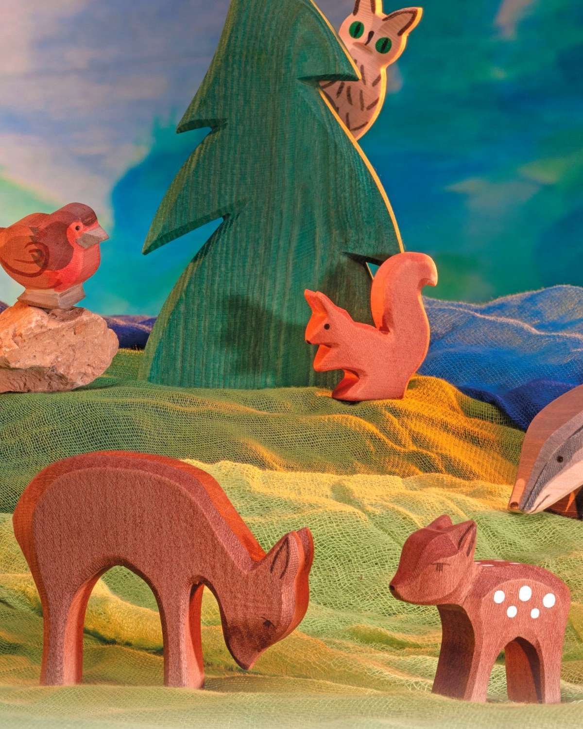 Rådyr Lekedyr – Håndlaget Trefigur | Dyrefigurer Skog