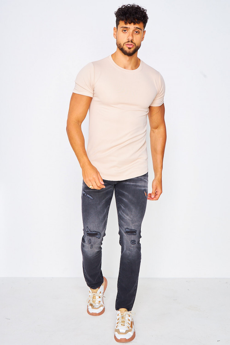 T-shirt beige uni