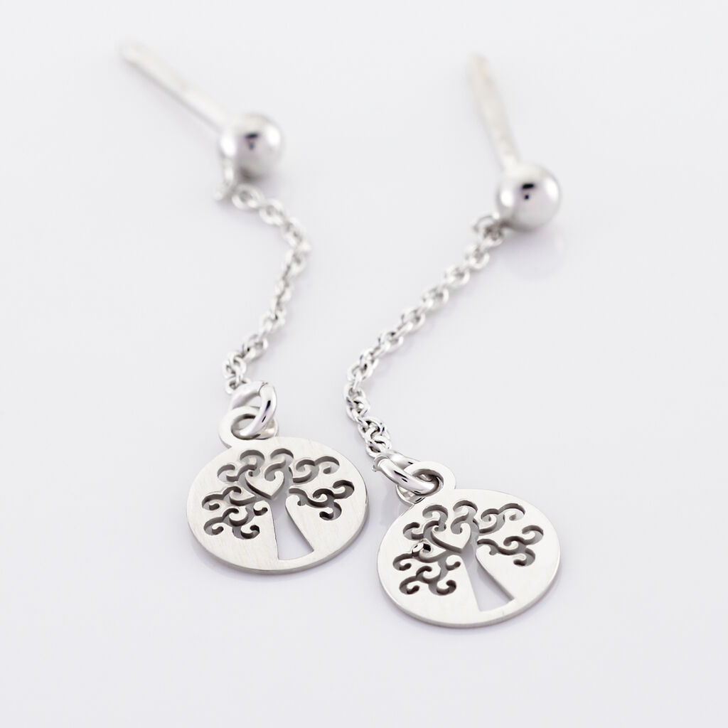 Boucles D'oreilles Pendantes Audrey-rose Argent Blanc