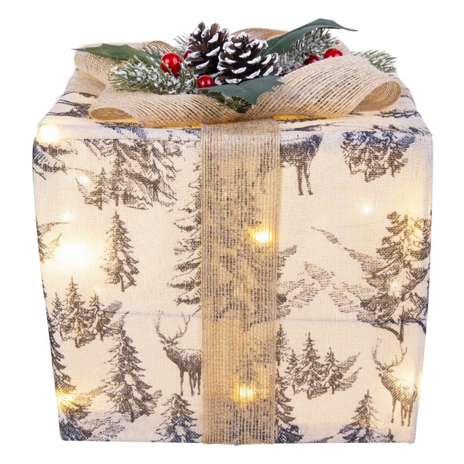 Deko-Geschenk mit Waldmotiven - mit LED - ca. 20 cm