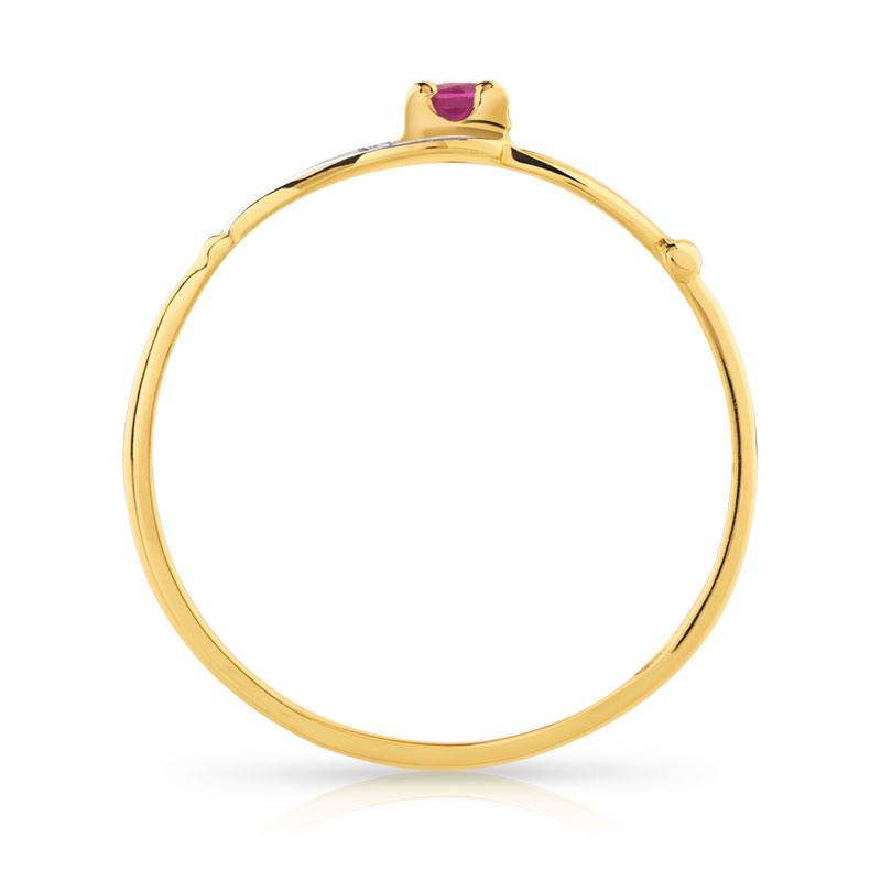 Bague or 375 2 tons rubis