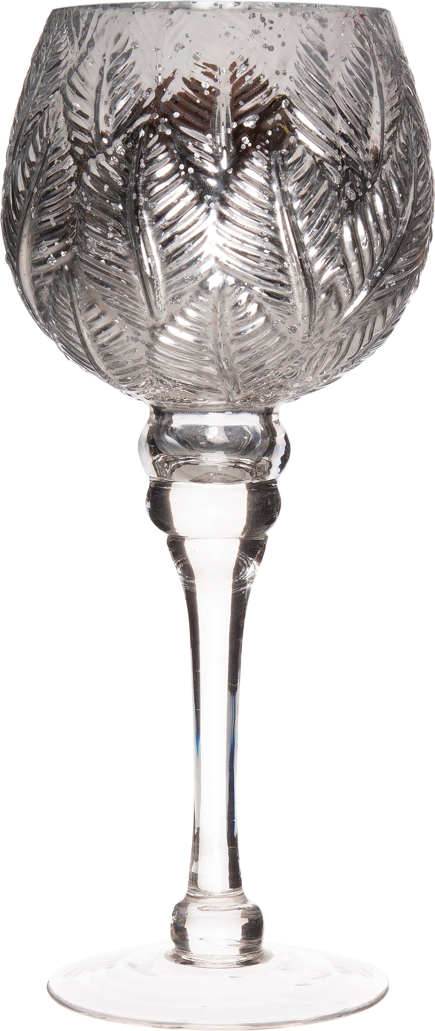 Intratuin waxinelichthouder op voet zilver D 11 H 25 cm