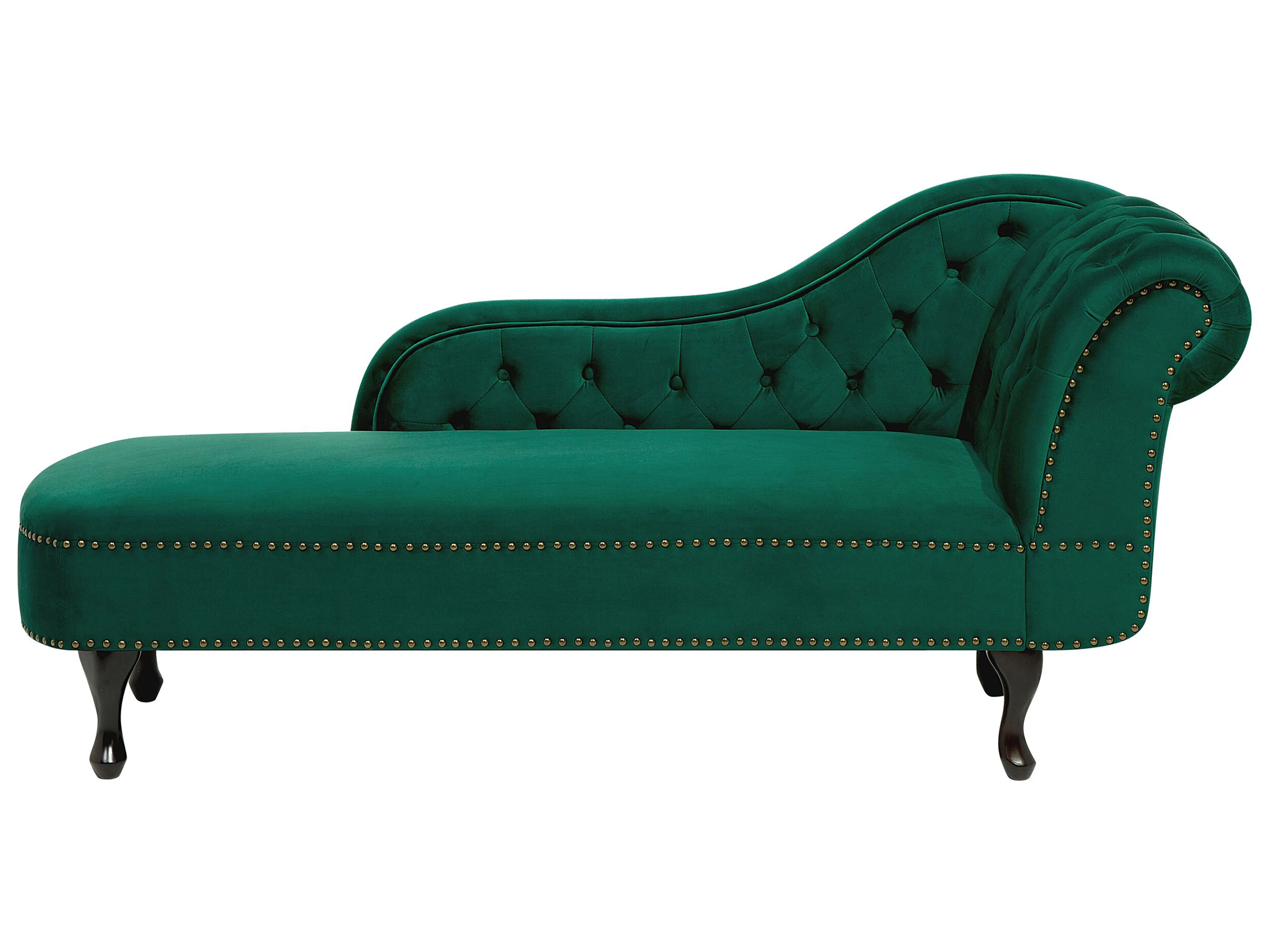 Rechtszijdige chaise longue NIMES Fluweel Groen