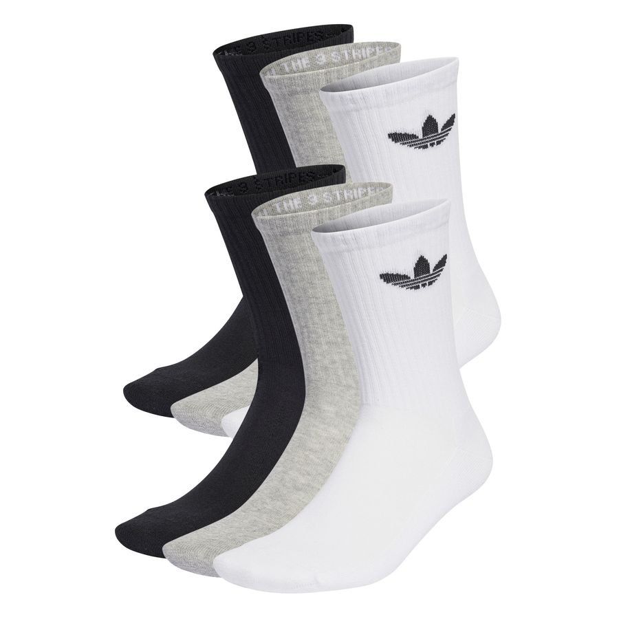 adidas Originals Chaussettes Trefoil Cushioned Crew 6-Pack - Blanc/Noir/Gris