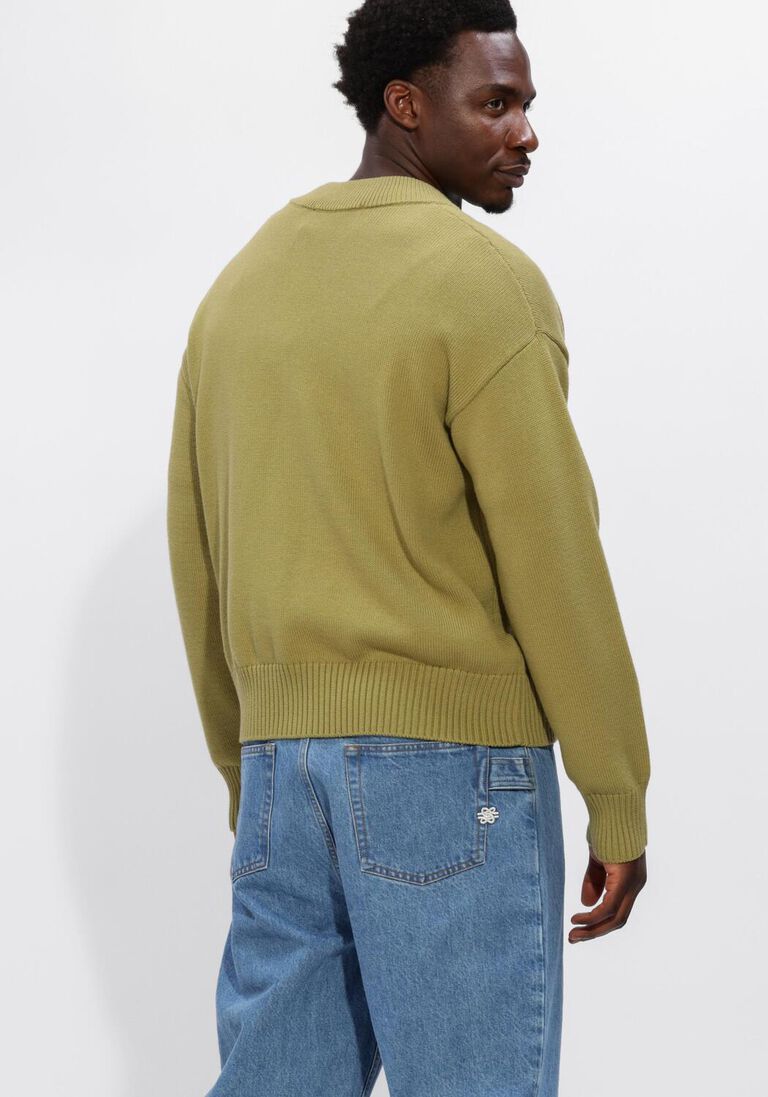 groene ami paris vest cardigan with contrasted ami de coeur