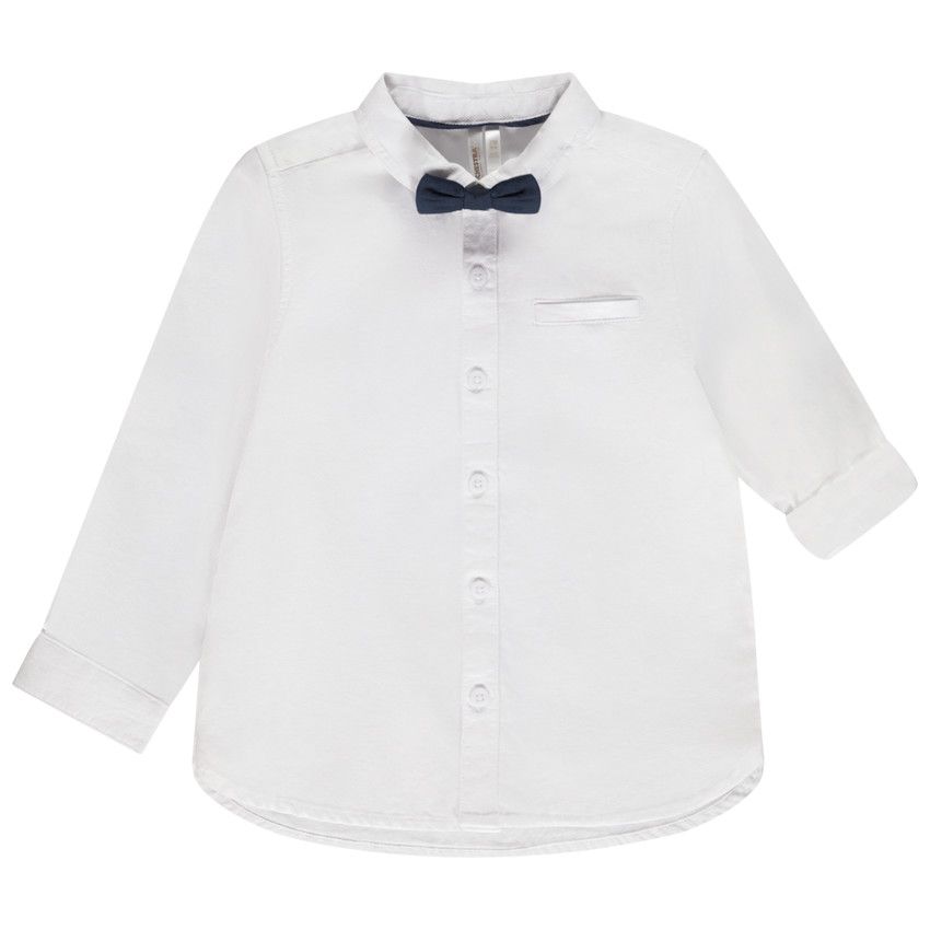 Chemise de cérémonie avec nœud papillon pour bébé garçon - Blanc