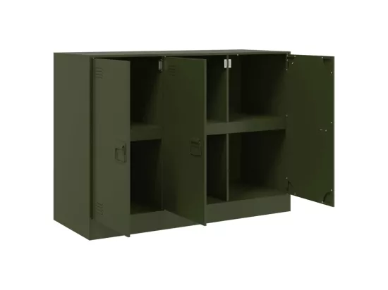 Buffet vert olive 99x39x73 cm acier