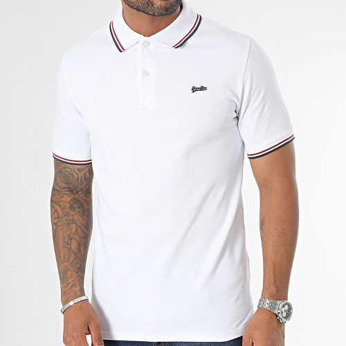 Polo Manches Courtes Vintage Tipped Blanc