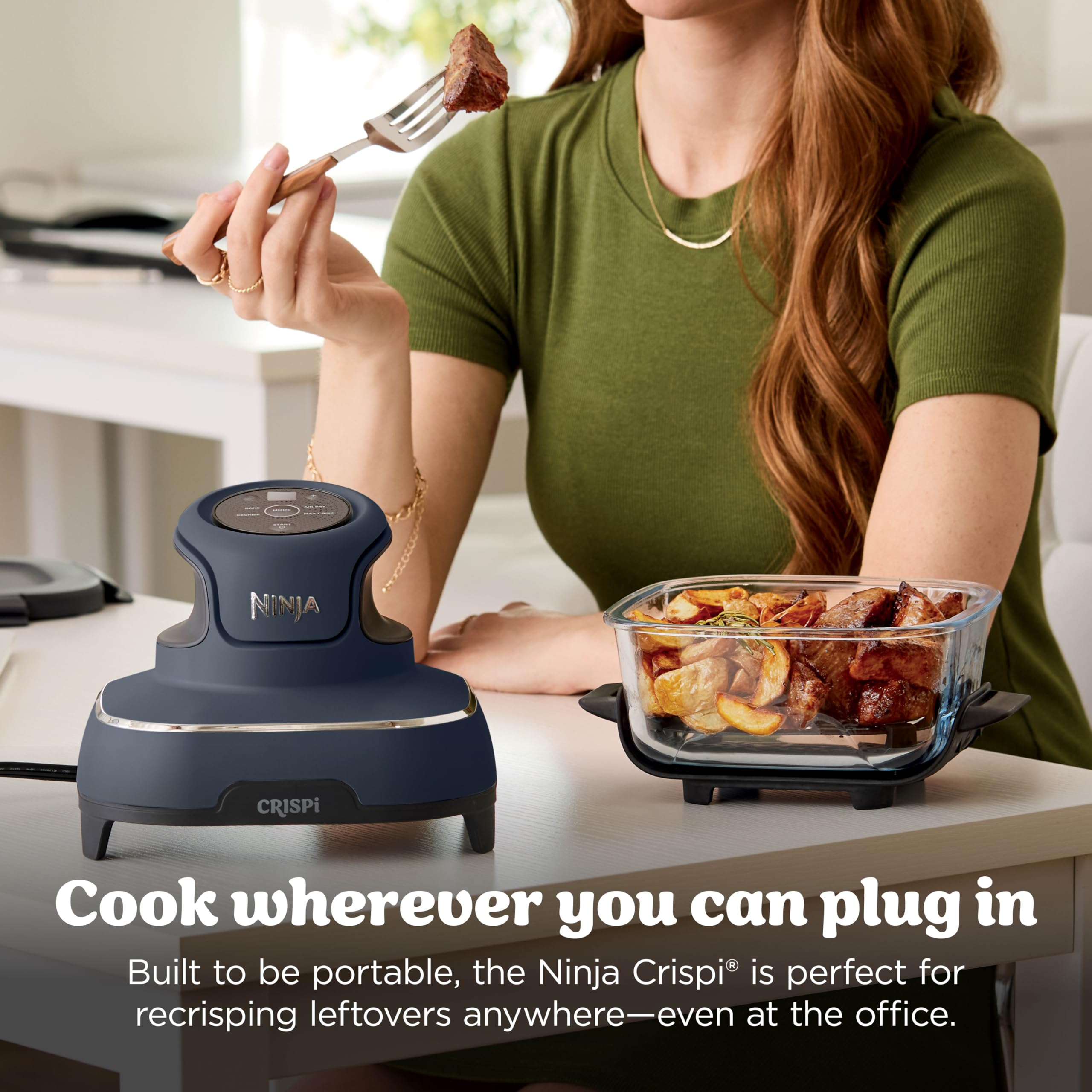 Ninja Crispi 4-in-1 Portable Glass Air Fryer Cooking System, 1500W, 4QT & 6-Cup TempWare Glass Containers with Storage Lids, Microwave, Freezer & Dish