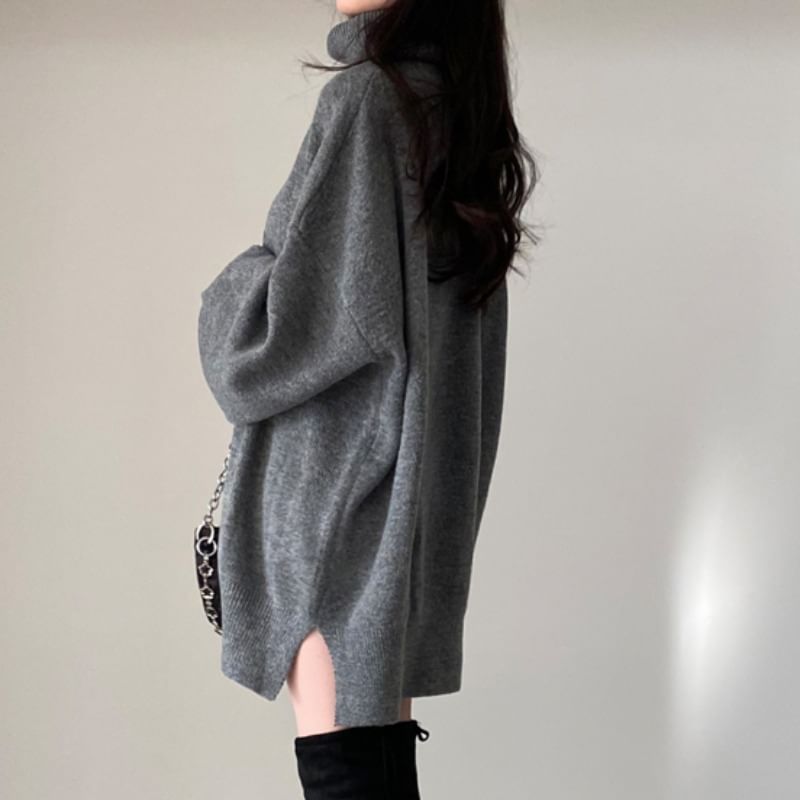 MIKIGA - Oversized truijurk met lange mouwen en coltrui