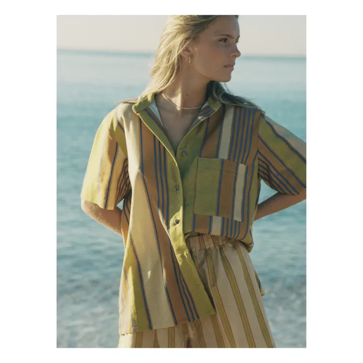 Soleil Soleil Chemise Darcy Rayures Lin | Marron