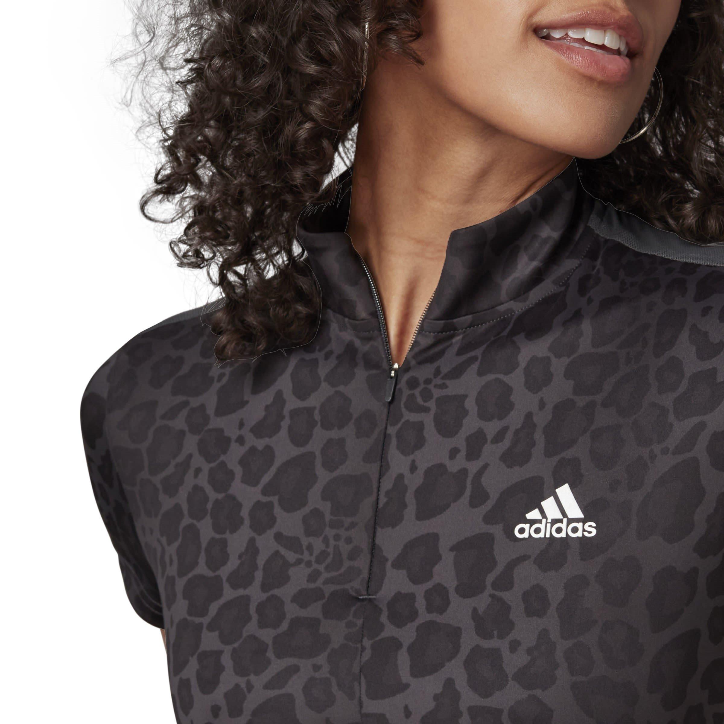 adidas Hyperglam Crop Zip Tee Womens