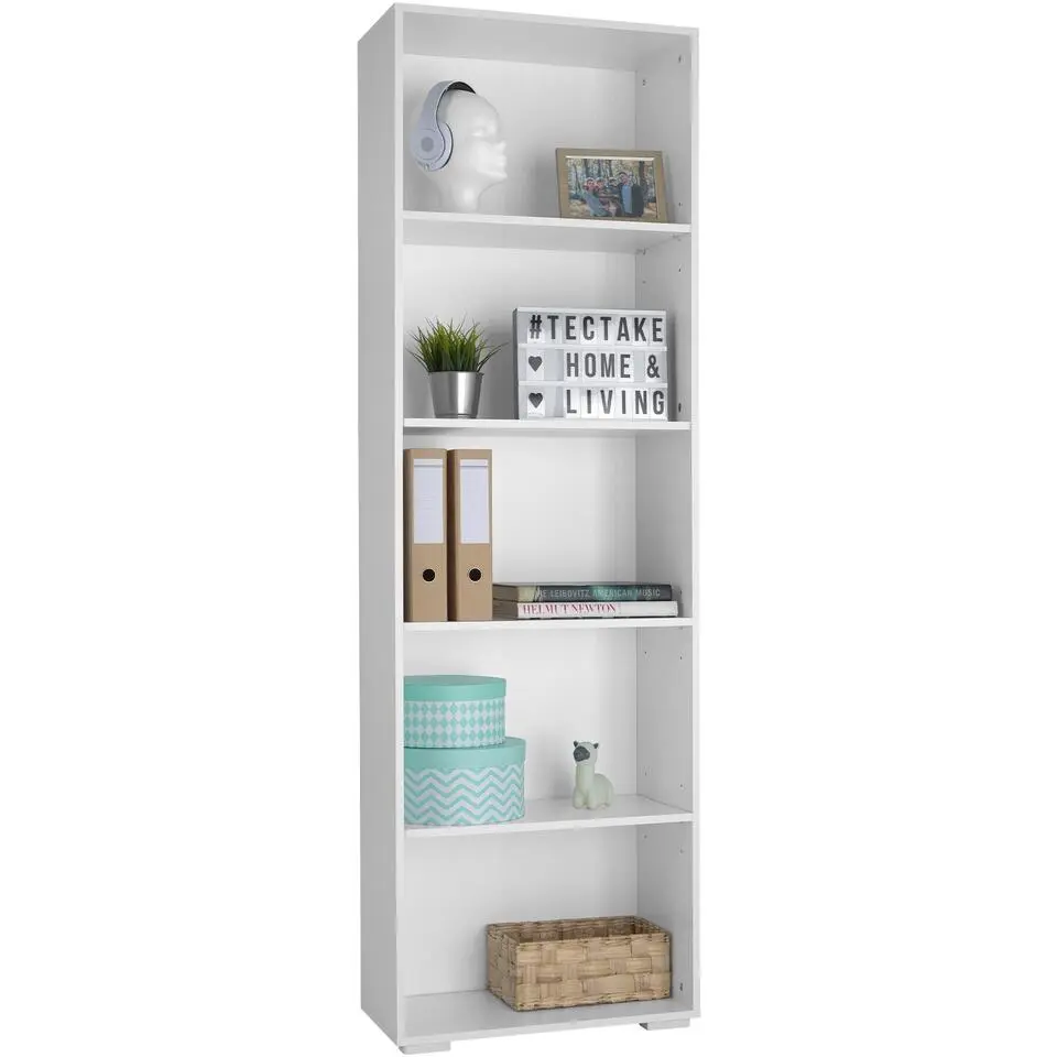 tectake Boekenrek Lexi 5 vakken 60x30x190cm, Wit
