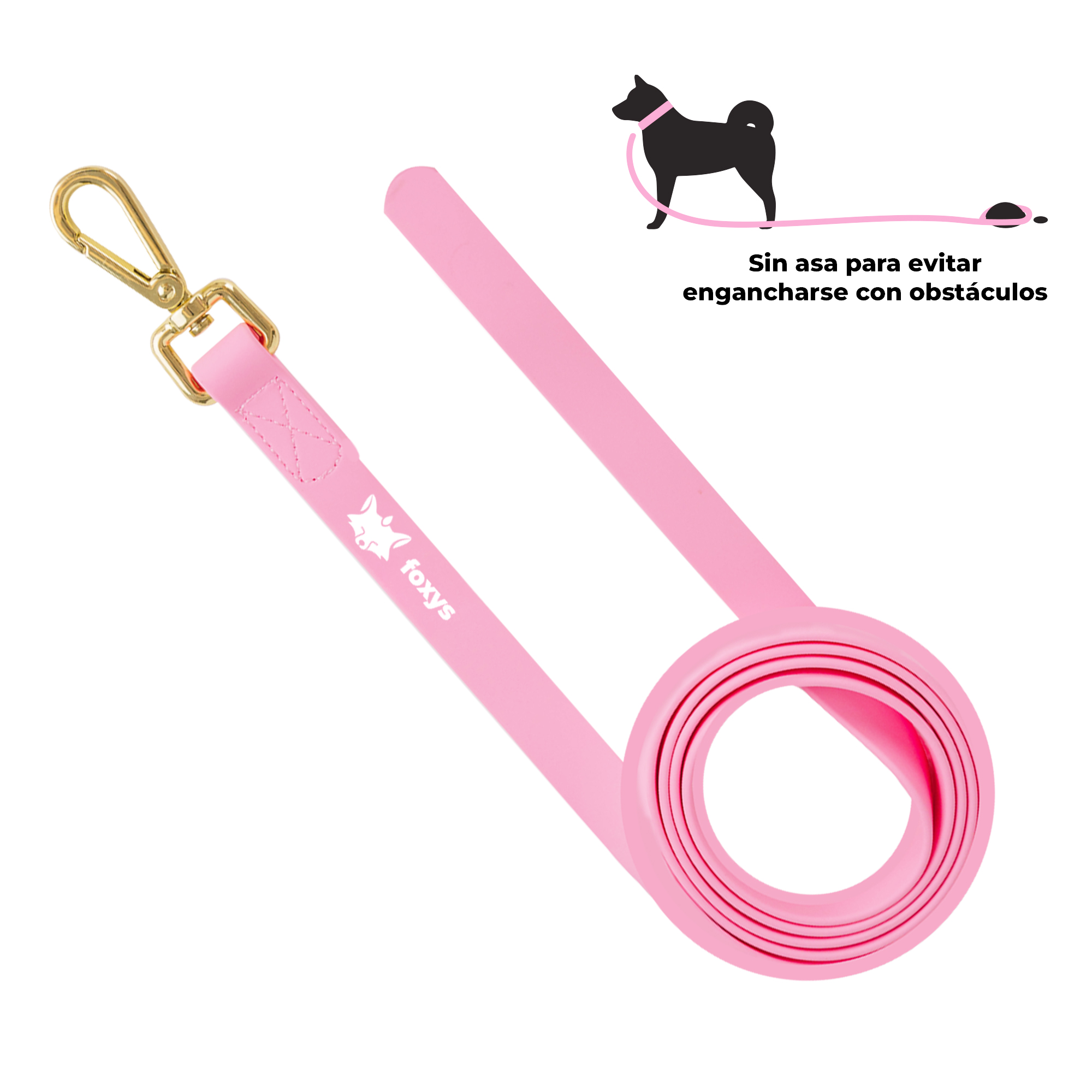 Guia de Treinamento Foxys Freedom para Cães - Rosa, Resistente a Mordidas, Impermeável, Elegante e Muito Fácil de Limpar