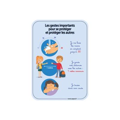 Take Care by CEP - Affiche de sécurité scolaire Les gestes barrières - A4