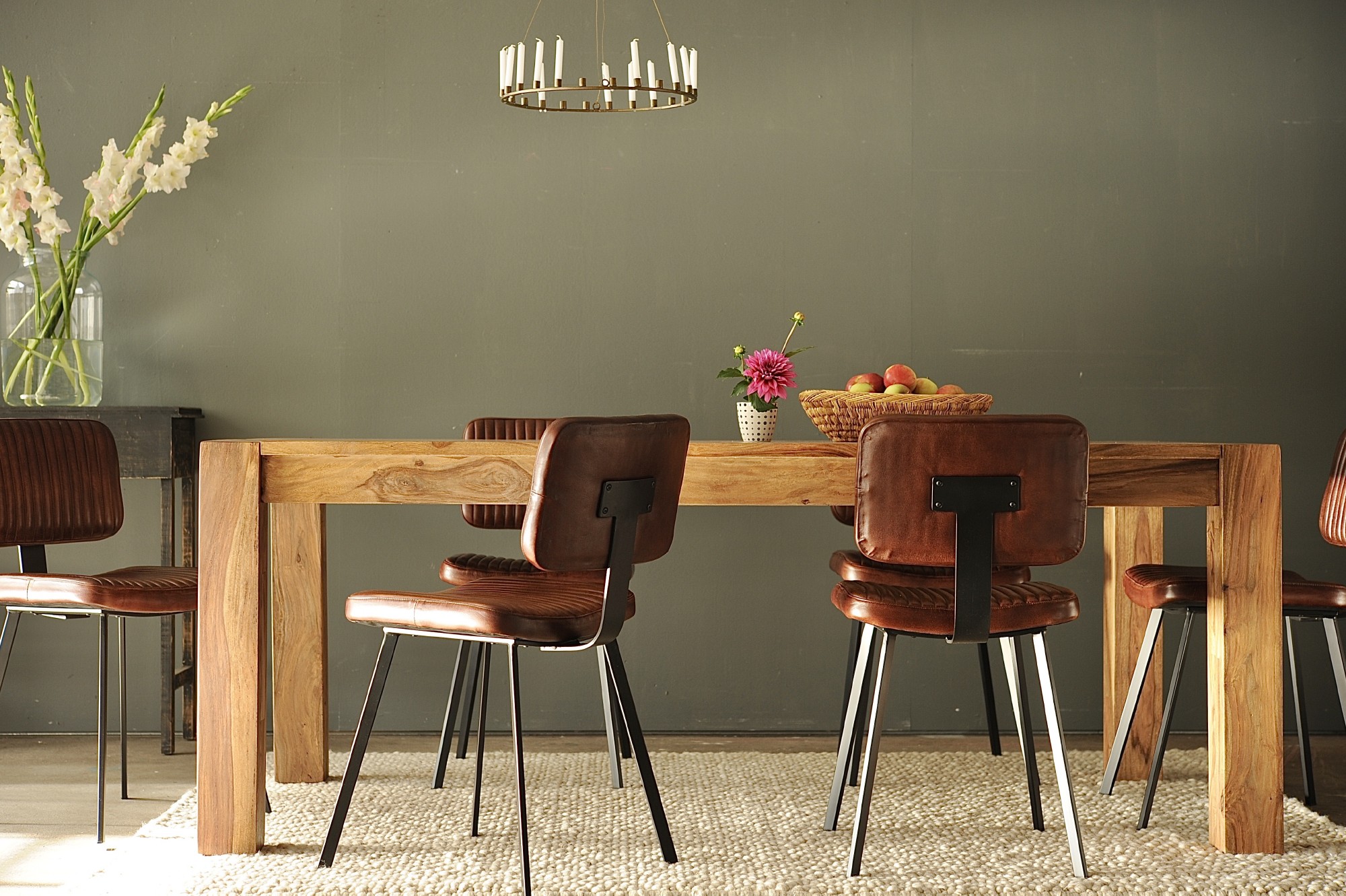 Lederstuhl 'Bult', braun, B 47 cm, H 82 cm, L 51 cm von fischer's lagerhaus