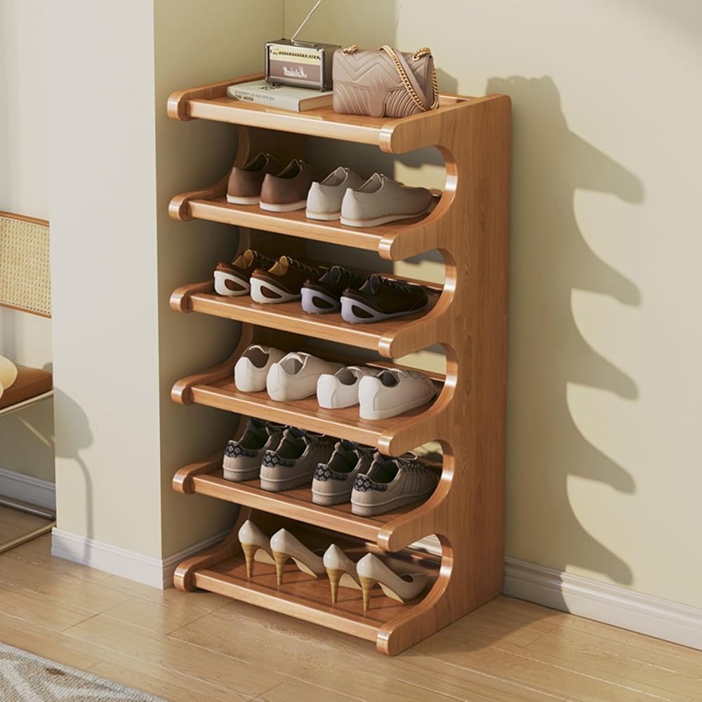 Mehrschichtiges Schuhregal, staubdicht, platzsparend, Schuhschrank für den Eingangsbereich, stilvoll und funktional, 80 cm, 4. Etage