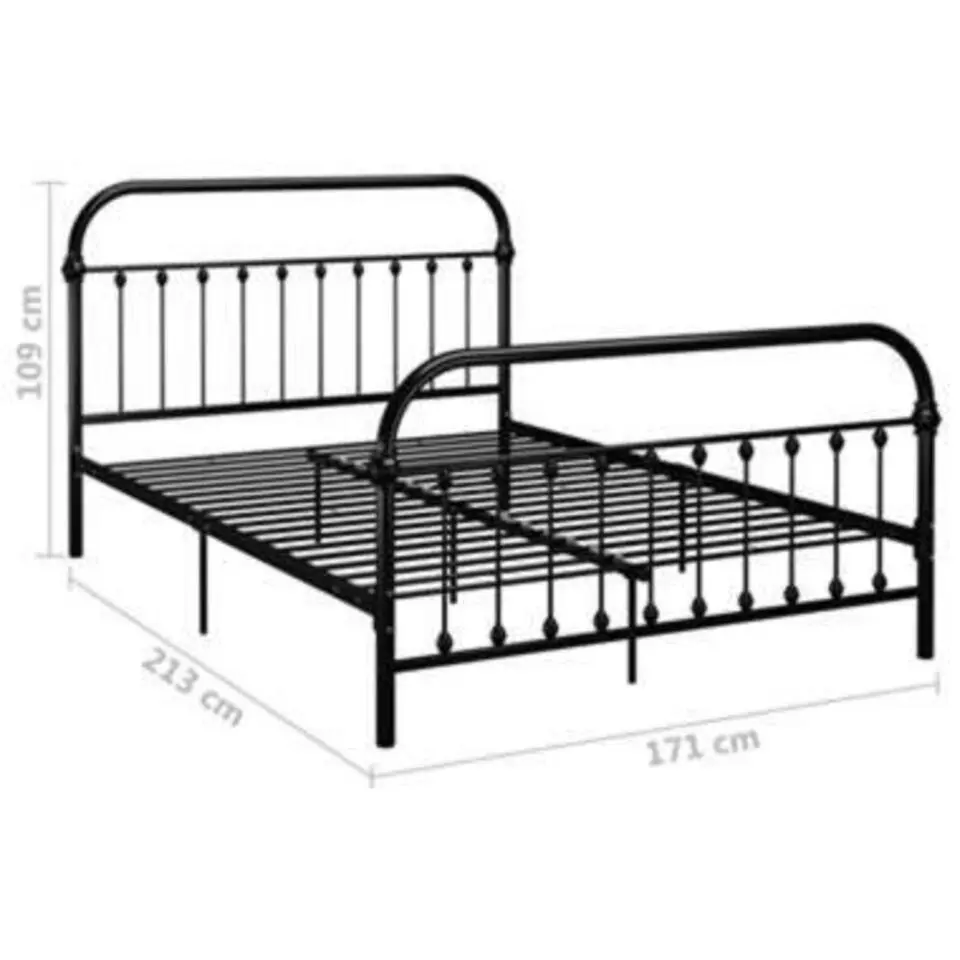 vidaXL - Bed frame met hoofdeinde - Zwart - Metaal - 160x200 cm