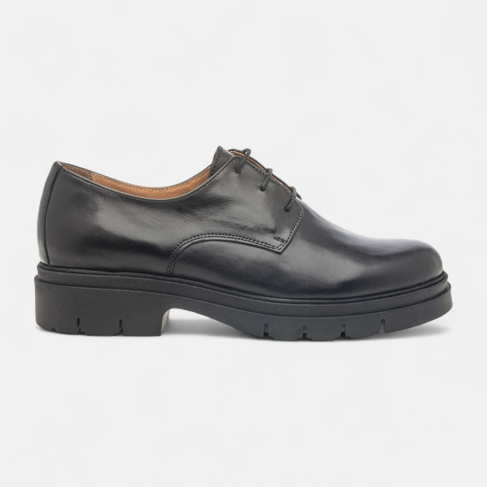 Derbies Femme en cuir noir