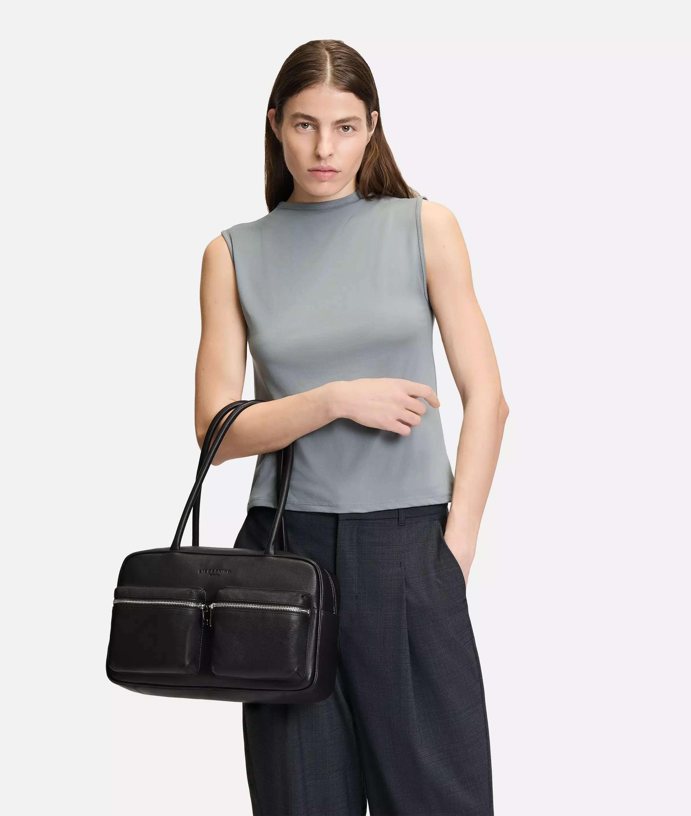 Jil Satchel M Medium-sized goat leather bag