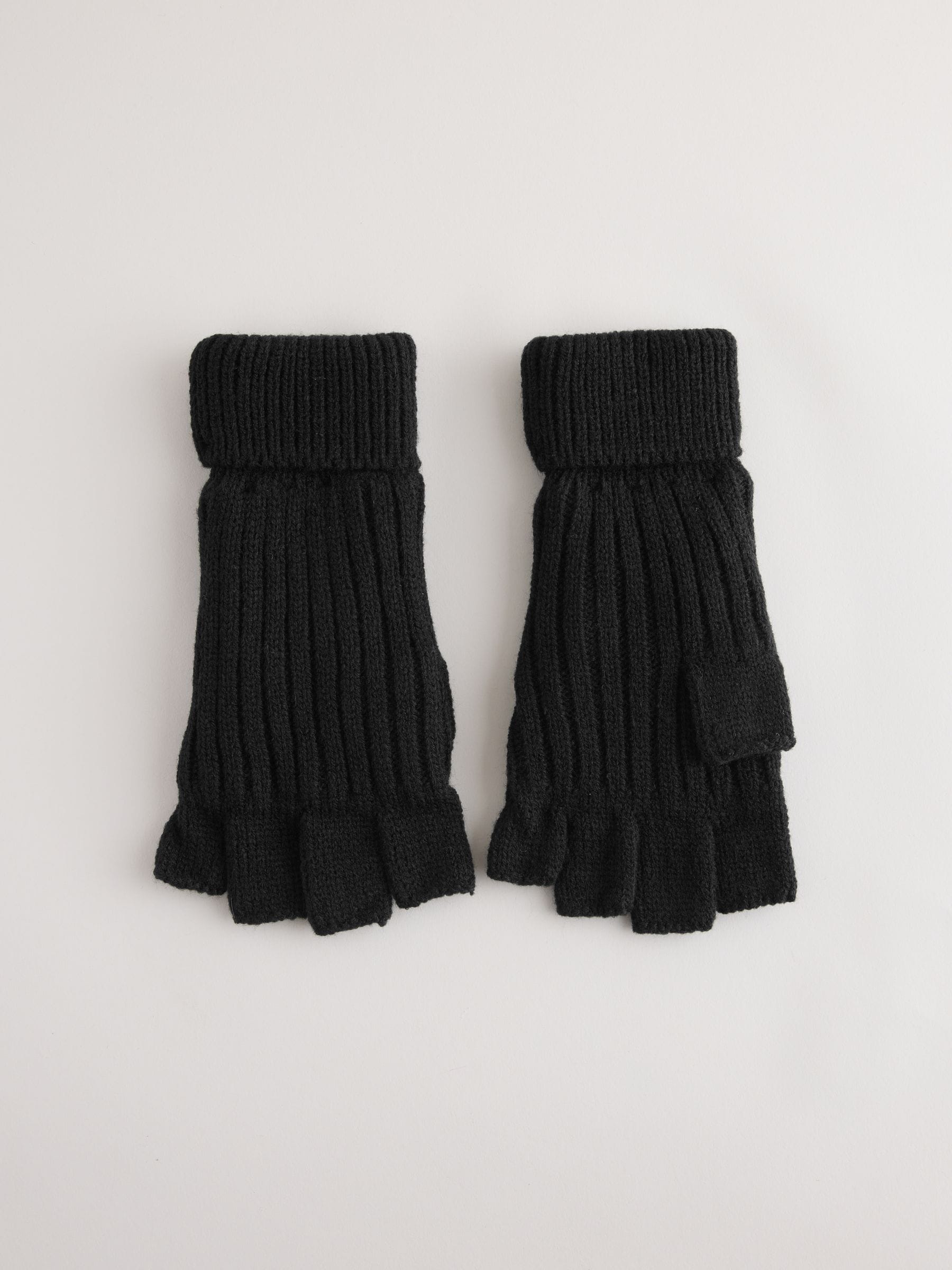 Zwart - Thinsulate® vingerloze handschoenen