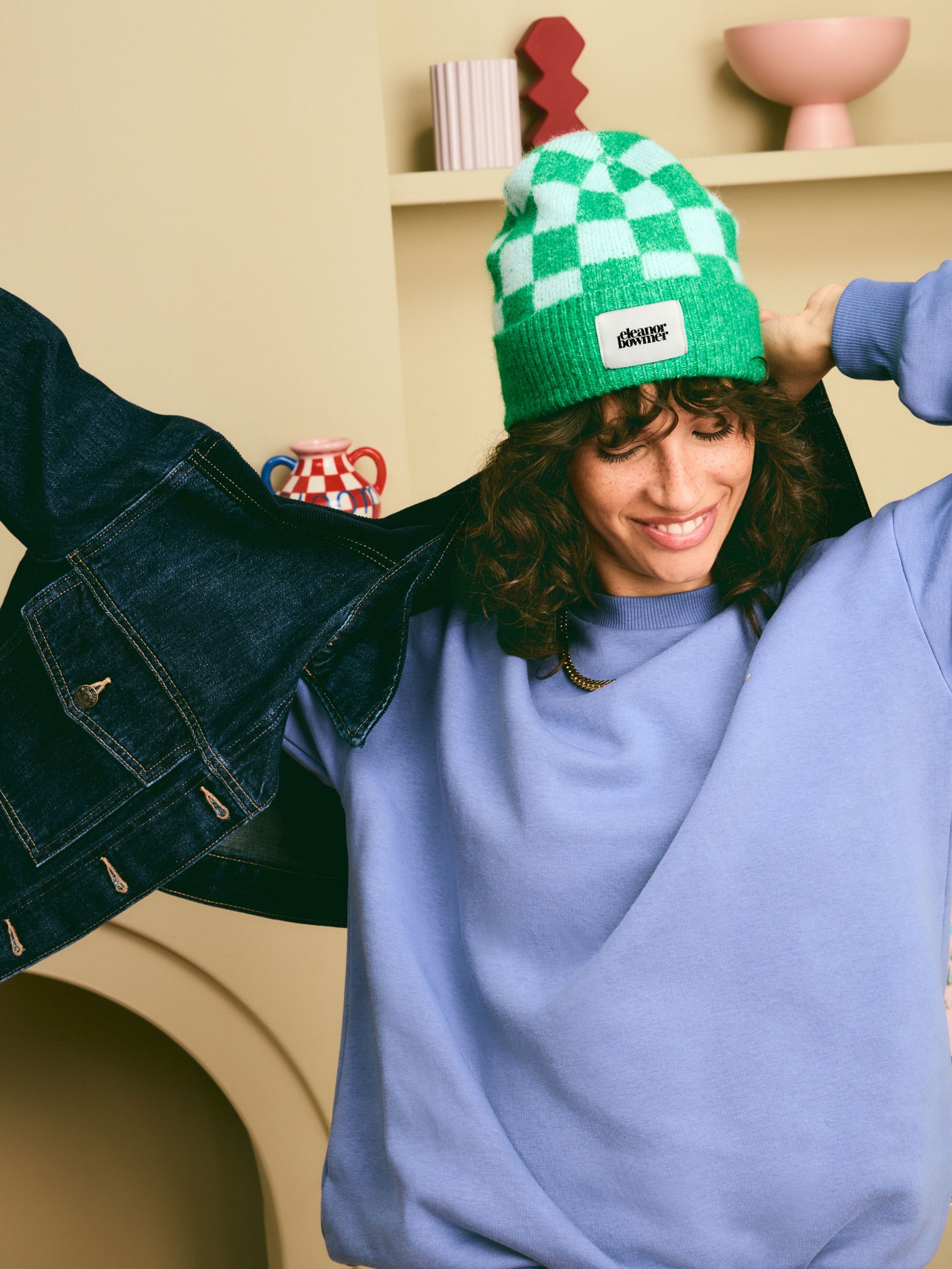 Eleanor Bowmer Check Beanie