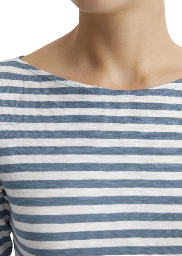 Marc O’Polo T-shirt, long sleeve, boat neck, st Multi/ hazy blue