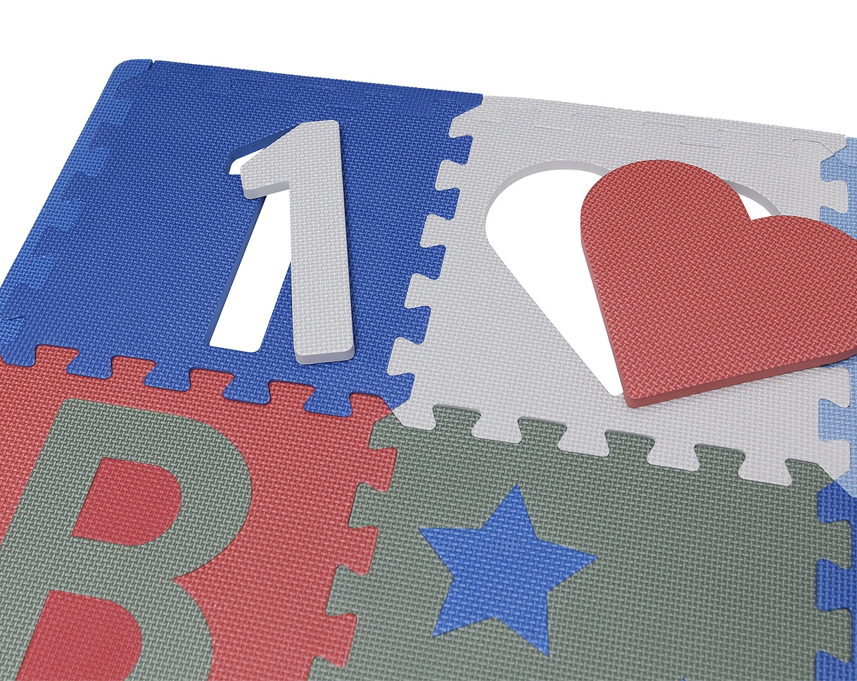 Spielmatte PUZZLE ARON & NORA 16-teilig in rot