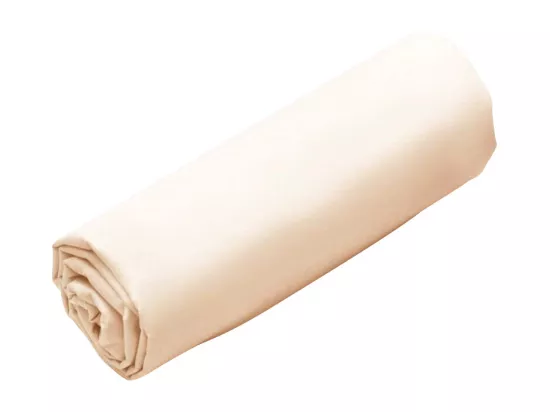 Drap housse percale de coton 80 fils/cm² - 140 x 190 cm - Bonnet 30 cm - Beige - BELLIMI
