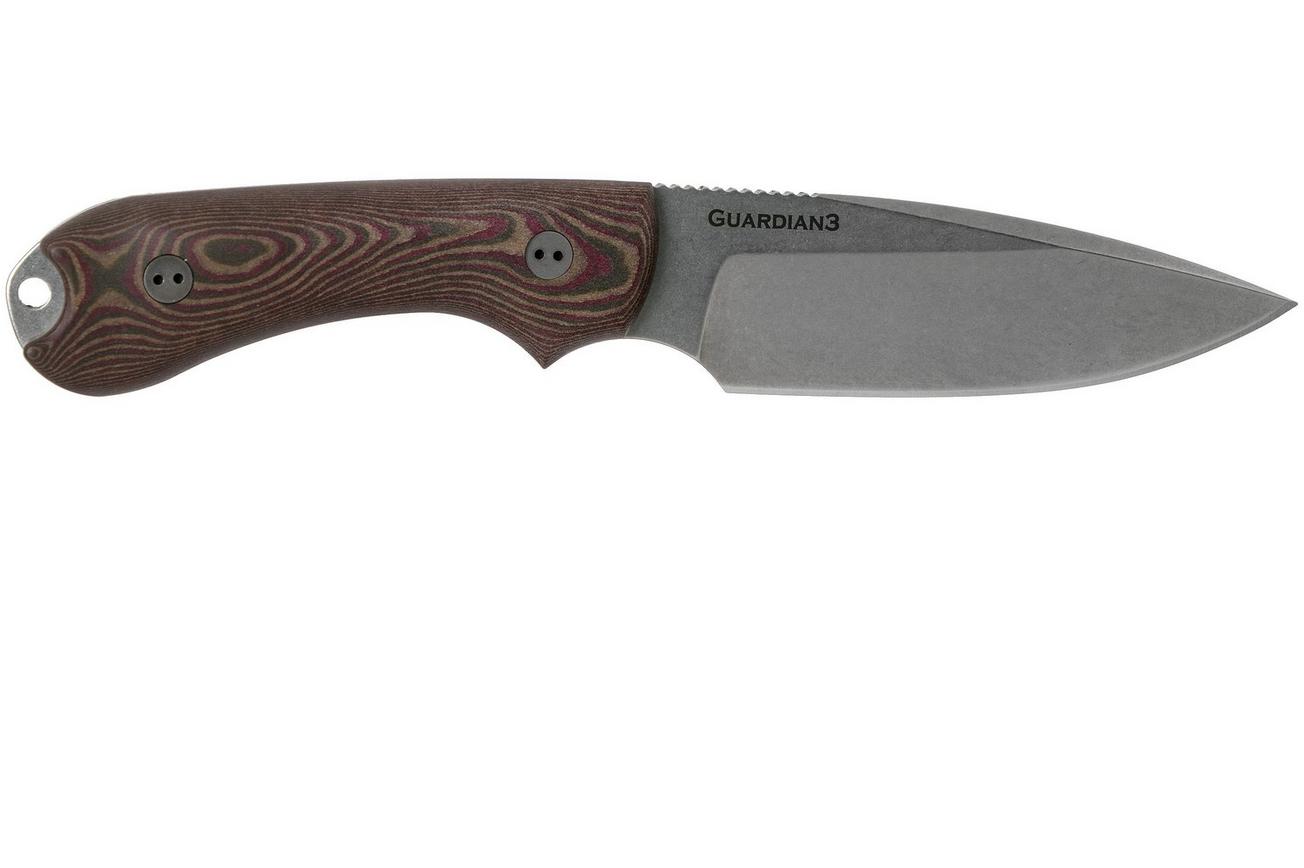 Bradford Guardian 3, 3D Brown-Red Richlite, M390 False Edge Stonewash Knivesandtools Exclusive