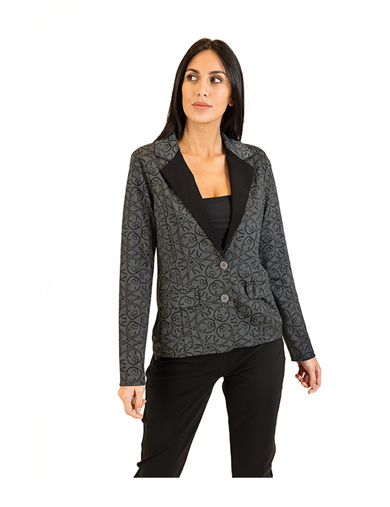 HBT ART GALLERY | ART PRINT SHIRLEY BLAZER FEMME GRIS CHINÉ